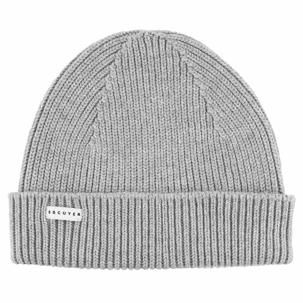 Ribbed Merino Beanie / Light Grey - Escuyer