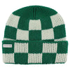 Green and cream checkered merino wool beanie by Escuyer