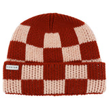 Red and pink checkered merino wool beanie by Escuyer