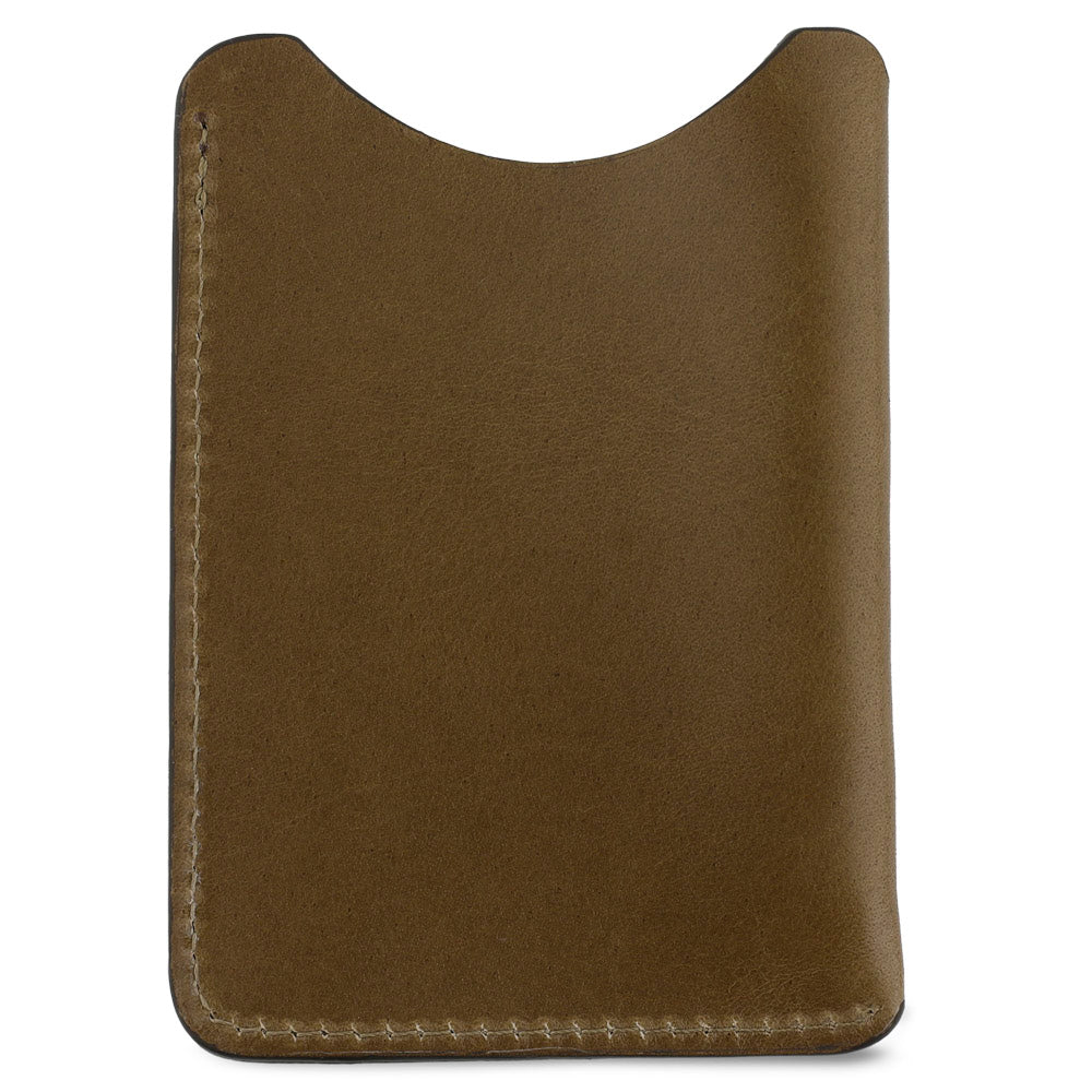 Leather Card Sleeve - Khaki