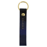 Leather Keychain - Blue Camouflage