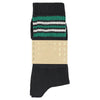 Men 5 Stripes Socks Black Green Ecru Made in Portugal