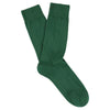 Pair of green socks on a white background