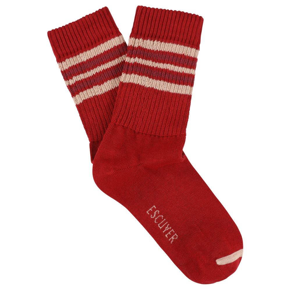 Women 5 Stripes Socks - Red / Pink / Bordeaux
