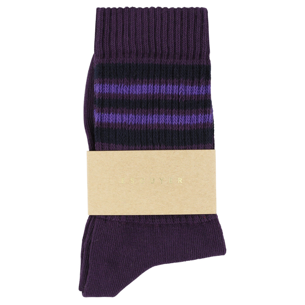 Women 5 Stripes Socks - Violet / Blue / Purple