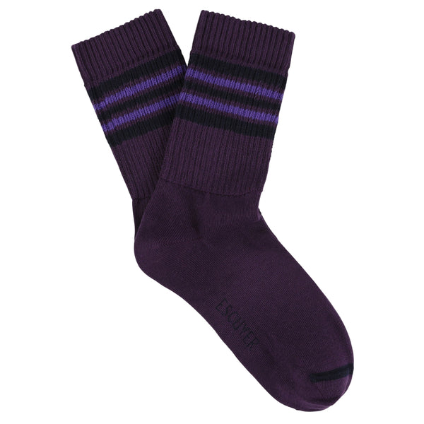 Women 5 Stripes Socks - Violet / Blue / Purple