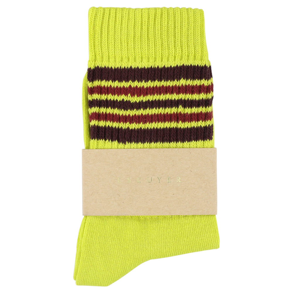 Women 5 Stripes Socks - Yellow / Violet / Wine
