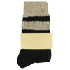 Black socks with beige striped made of wool and cashmere and made in Portugal