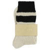 Pair of black and beige striped socks made of wool and cashmere and crafed n Portugal