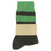 Black socks with green stripes made of Wool and Cashmere (made in Europe)