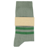 Women's Striped Socks Agave & Green — Italian Cotton, Made in Portugal — Escuyer