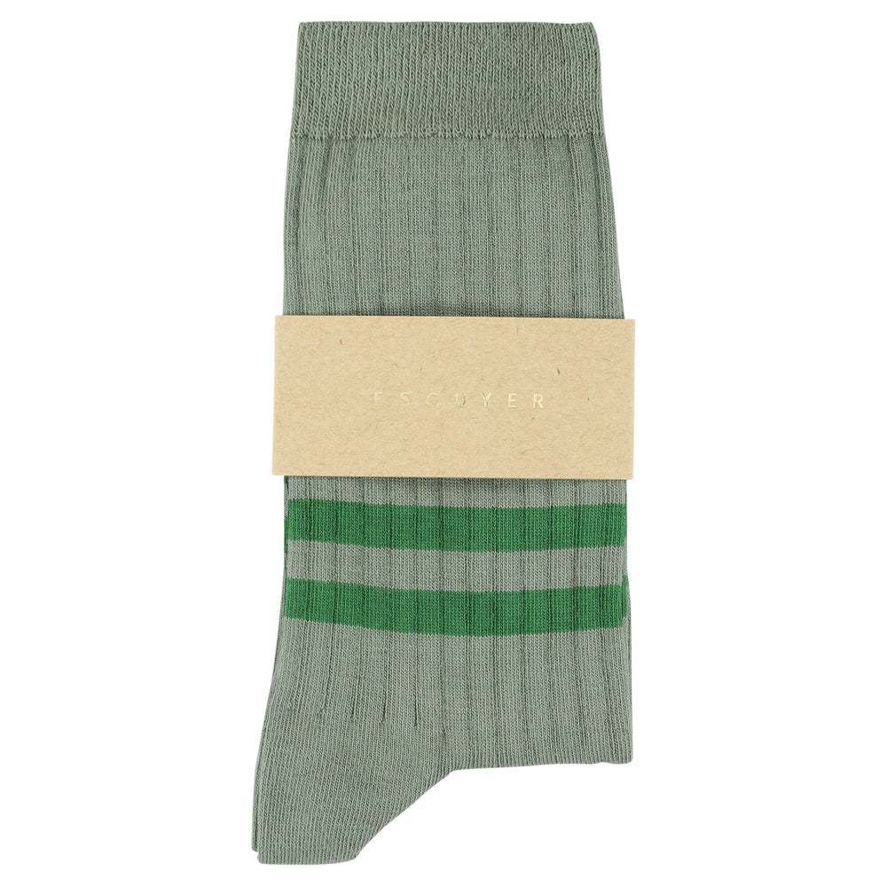 Women Stripes Socks Agave / Green Made in Portugal 