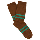 Women's Striped Socks - Brown / Green