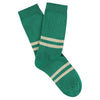 Striped Socks Green / Khaki made of cotton and crafted in Portugal