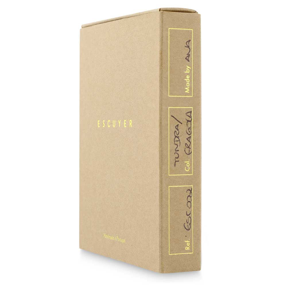 Escuyer orange camouflage leather cardholder in presentation gift box — handmade in Portugal