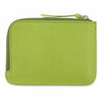 Escuyer clorofilla zip wallet open — interior card sleeve and cash compartment
