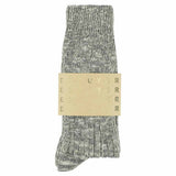 Escuyer light grey melange socks, crew length, made in Portugal