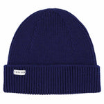 Bold blue ribbed merino wool beanie by Escuyer