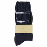 One-of-a-kind women's indigo dyed crew socks, hand-dyed, made in Portugal by Escuyer