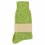 Escuyer women's lime melange socks, crew length, made in Portugal