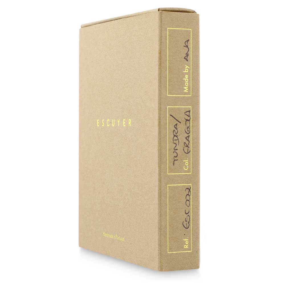 Escuyer cognac and pink leather cardholder in presentation gift box — handmade in Portugal