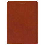 Escuyer cognac and pink leather MacBook sleeve — cognac front panel, Italian veg-tanned leather, handmade in Portugal