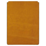 Escuyer khaki and mustard leather MacBook sleeve — mustard back panel, two-tone Italian veg-tanned leather