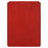 Escuyer red and burgundy leather MacBook sleeve — red front panel, Italian veg-tanned leather, handmade in Portugal
