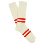 Men Stripes socks - Ecru / Vintage Orange - Escuyer